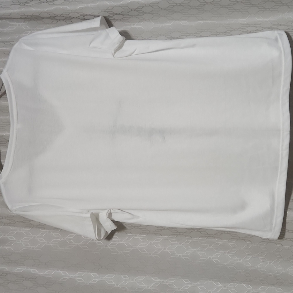 Women's White V-Neck Faith Tee Shirt - Picture 3 of 10